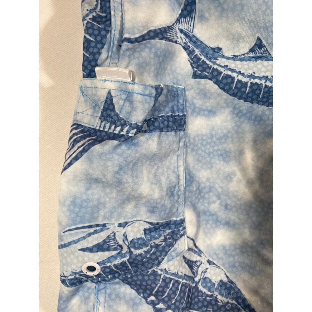 Bass Pro Shop Swim Trunks Mens Medium Marlin Coastal Fishing Beach Shorts